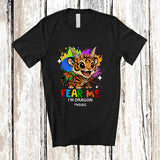 MacnyStore - Personalized Fear Me I'm Dragon; Adorable Custom Name Tiger Wild Animal Colorful T-Shirt