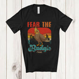 MacnyStore - Personalized Fear The Budgie; Lovely Vintage Retro Custom Name Cockatiel Owner; Bird Lover T-Shirt