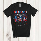 MacnyStore - Personalized Firecracker Squad; Joyful 4th of July Birthday 3 Firecrackers; Custom Name Patriotic T-Shirt