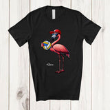 MacnyStore - Personalized Flamingo Playing Volleyball; Adorable Flamingo Sunglasses; Custom Name Sport Player T-Shirt