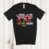 MacnyStore - Personalized Flamingo Squad; Joyful Birthday 3 Dabbing Flamingo Sunglasses; Custom Name Family T-Shirt