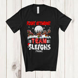MacnyStore - Personalized Flight Attendant Team Sleighs; Joyful Christmas Santa Sled Reindeer; Custom Name Men Jobs T-Shirt