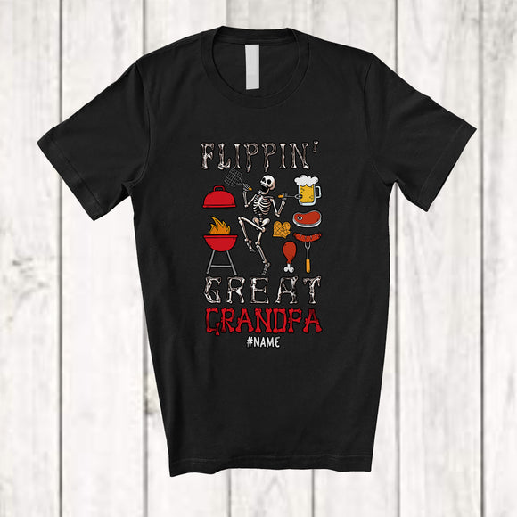 MacnyStore - Personalized Flippin' Great Grandpa; Humorous Father's Day BBQ Grill; Custom Name Family T-Shirt