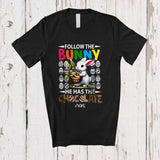 MacnyStore - Personalized Follow The Bunny He Has The Chocolate; Lovely Easter Eggs; Custom Name Family T-Shirt