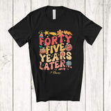 MacnyStore - Personalized Forty Five Years Later; Joyful 45th Birthday Party Groovy; Custom Name Women Family T-Shirt