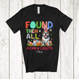 MacnyStore - Personalized Found Them All; Happy Easter Custom Name Bunny Bulldog With Eggs Basket T-Shirt