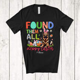 MacnyStore - Personalized Found Them All; Happy Easter Custom Name Bunny German Shepherd With Eggs Basket T-Shirt
