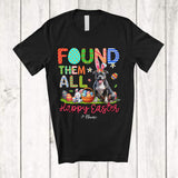 MacnyStore - Personalized Found Them All; Happy Easter Custom Name Bunny Pit Bull With Eggs Basket T-Shirt