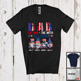 MacnyStore - Personalized Four Gnomes Custom Name Dad Myth Legend, Proud 4th Of July Patriotic, Family T-Shirt