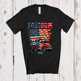 MacnyStore - Personalized Freedom; Awesome 4th Of July American Flag Custom Name Garbage Truck; Patriotic T-Shirt