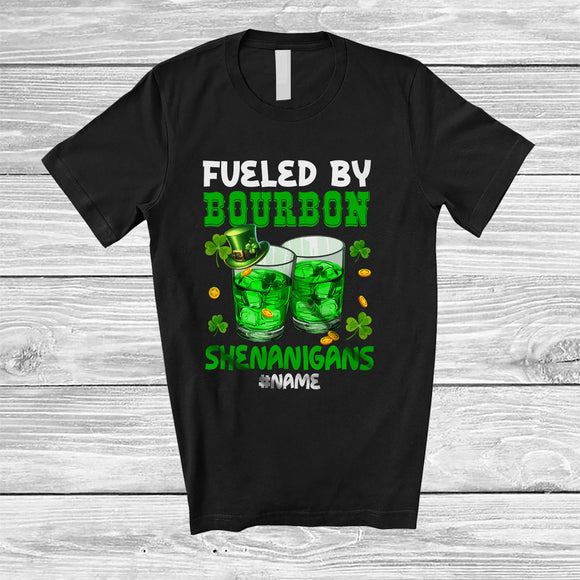 MacnyStore - Personalized Fueled By Bourbon Shenanigans; Joyful St. Patrick's Day Custom Name Drinking T-Shirt