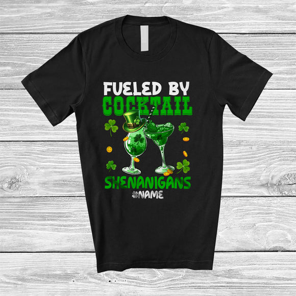MacnyStore - Personalized Fueled By Cocktail Shenanigans; Joyful St. Patrick's Day Custom Name Drinking T-Shirt