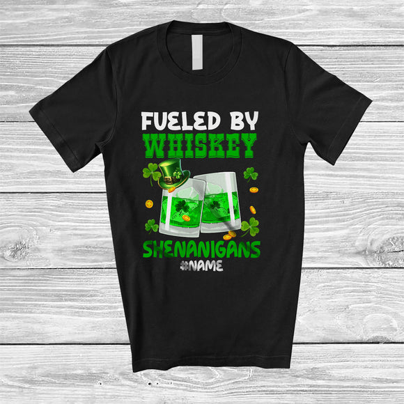 MacnyStore - Personalized Fueled By Whiskey Shenanigans; Joyful St. Patrick's Day Custom Name Drinking T-Shirt
