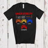 MacnyStore - Personalized Gamer Grandpa Much Cooler; Amazing Father's Day Custom Name Grandkids Gaming T-Shirt
