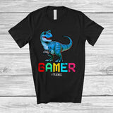 MacnyStore - Personalized Gamer; Adorable Easter Custom Name T-Rex Playing Game Gaming; Eggs Hunt T-Shirt