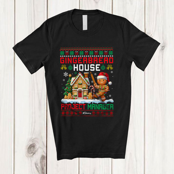 MacnyStore - Personalized Gingerbread House Project Manager; Lovely Christmas Sweater Custom Name Baker T-Shirt