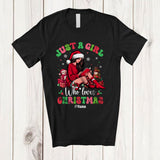MacnyStore - Personalized Girl Who Loves Christmas; Lovely Custom Name Girl Women Read Book; Groovy T-Shirt