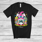 MacnyStore - Personalized Gnome Playing Video Games; Colorful Easter Eggs Gaming; Custom Name Gamer T-Shirt
