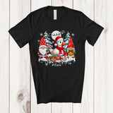 MacnyStore - Personalized Gnomes And Santa Goose; Lovely Christmas Tree Winter; Custom Name Farmer Farm T-Shirt