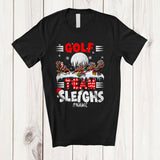 MacnyStore - Personalized Golf Team Sleighs; Joyful Christmas Santa Sled Reindeer; Custom Name Sport Player T-Shirt