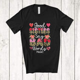 MacnyStore - Personalized Good Sisters Say Bad Words; Lovely Mother's Day Leopard; Custom Name Family T-Shirt