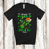 MacnyStore - Personalized Grand Daddy Saurus Rex; Happy St. Patrick's Day Custom Name T-Rex Dinosaur; Family T-Shirt