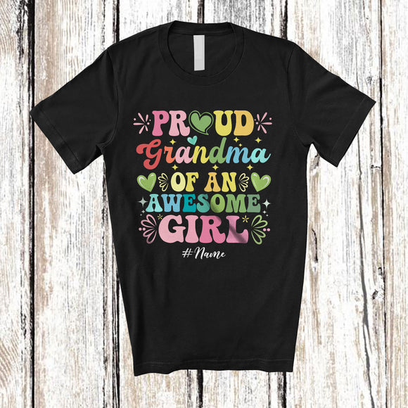 MacnyStore - Personalized Grandma Of an Awesome Girls; Joyful Mother's Day Hearts; Custom Name Family T-Shirt