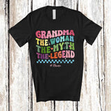MacnyStore - Personalized Grandma The Woman Myth Legend; Lovely Mother's Day Groovy; Custom Name Family T-Shirt