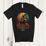 MacnyStore - Personalized Grandpa Bigfoot; Awesome Father's Day Vintage Retro; Custom Name Family T-Shirt