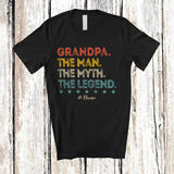 MacnyStore - Personalized Grandpa Man Myth The Legend; Proud Father's Day Vintage; Custom Name Family T-Shirt