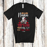 MacnyStore - Personalized Great Nana With Tattoos Pretty Eyes; Amusing Mother's Day Custom Name Family T-Shirt