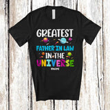 MacnyStore - Personalized Greatest Father In Law in the Universe; Happy Father's Day Space Custom Name Family T-Shirt