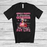 MacnyStore - Personalized Groovy Asshole Grandma Smartass Grandson; Amazing Mother's Day Custom Name Family T-Shirt