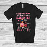 MacnyStore - Personalized Groovy Asshole Mom Smartass Daughter; Amazing Mother's Day Custom Name Family T-Shirt
