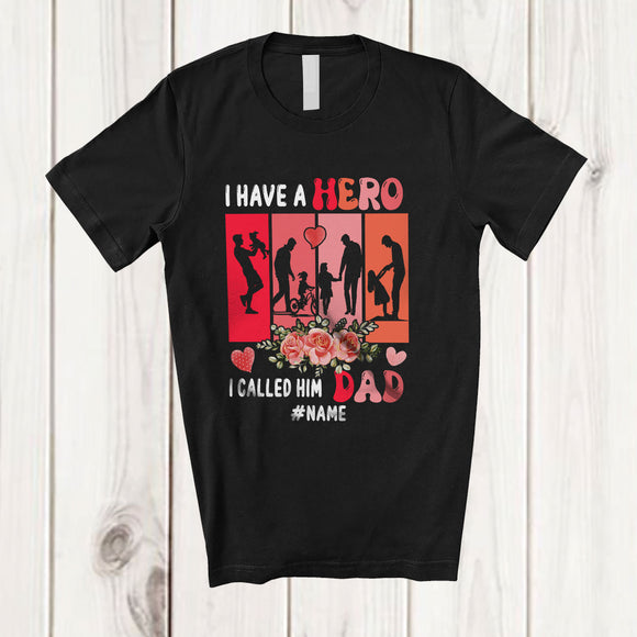 MacnyStore - Personalized Groovy Hero I Called Him Dad; Proud Father's Day Custom Name Daughter Family T-Shirt