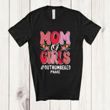 MacnyStore - Personalized Groovy Mom of Girls; Joyful Mother's Day Custom Name Mom Daughters; Family Proud T-Shirt