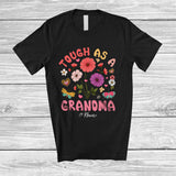 MacnyStore - Personalized Groovy Tough As A Grandma; Awesome Mother's Day Flowers; Custom Name Family T-Shirt