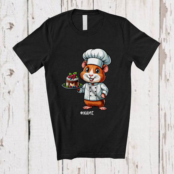 MacnyStore - Personalized Guinea Pig Chef Cook Cooking; Lovely Custom Name Lunch Lady Chef Animal T-Shirt