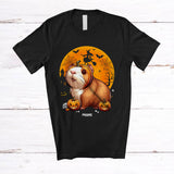 MacnyStore - Personalized Guinea Pig Pumpkin Cosplay; Scary Halloween Moon Custom Name Guinea Pig Owner T-Shirt