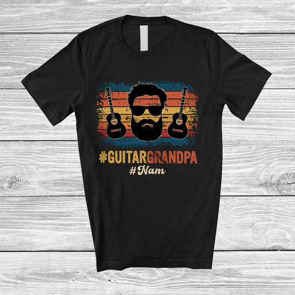 MacnyStore - Personalized Guitar Grandpa; Proud Father's Day Custom Name Guitar Player; Music Family T-Shirt