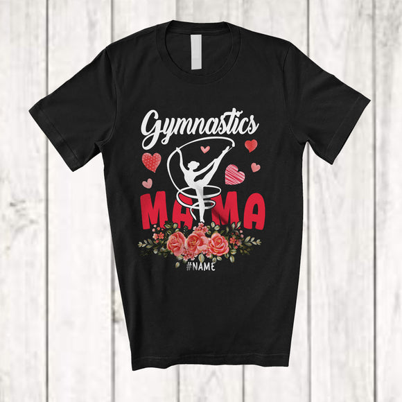 MacnyStore - Personalized Gymnastics Mama; Amazing Mother's Day Gymnast Hearts; Custom Name Family T-Shirt