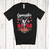 MacnyStore - Personalized Gymnastics Nana; Amazing Mother's Day Gymnast Hearts; Custom Name Family T-Shirt