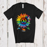 MacnyStore - Personalized HUMAN; Colorful LGBTQ Sunflower Rainbow; Custom Name Gay Lesbian Bisexual T-Shirt