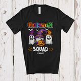 MacnyStore - Personalized Halloween Squad; Humorous Custom Name Boo Ghost Gnome Pumpkin; Family Group T-Shirt