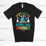 MacnyStore - Personalized Hangin' With My Bowling Bunnies; Joyful Easter Bunny Custom Name Sport Player T-Shirt