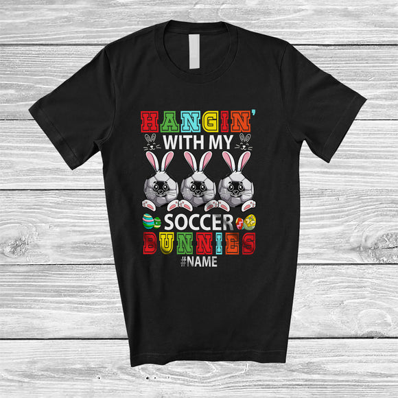 MacnyStore - Personalized Hangin' With My Soccer Bunnies; Amazing Easter Soccer Player; Egg Hunting T-Shirt