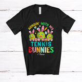 MacnyStore - Personalized Hangin' With My Tennis Bunnies; Joyful Easter Bunny Custom Name Sport Player T-Shirt