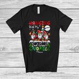 MacnyStore - Personalized Hanging With 2nd Grade Gnomies; Joyful Christmas Custom Name Teacher Gnomes T-Shirt