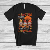 MacnyStore - Personalized Hanging With 4th Grade Gnomies; Joyful Thanksgiving Custom Name Teacher Gnomes T-Shirt
