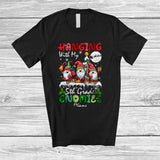 MacnyStore - Personalized Hanging With 5th Grade Gnomies; Joyful Christmas Custom Name Teacher Gnomes T-Shirt
